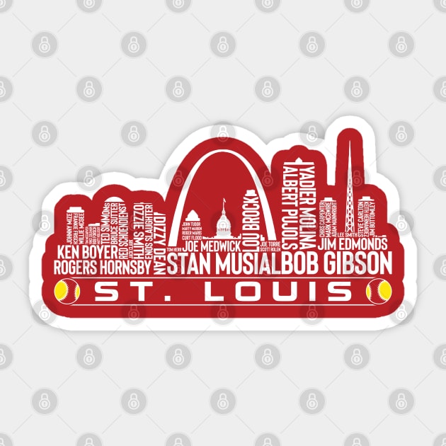 St. Louis Baseball Team All Time Legends, St. Louis City Skyline Sticker by Legend Skyline